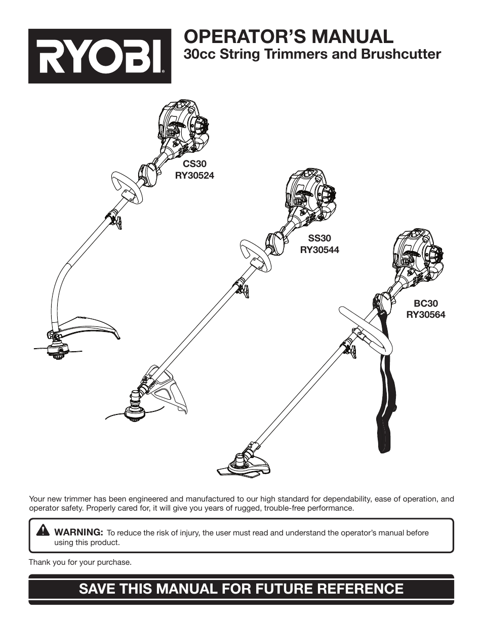 Ryobi CS30 RY30524 User Manual | 26 pages