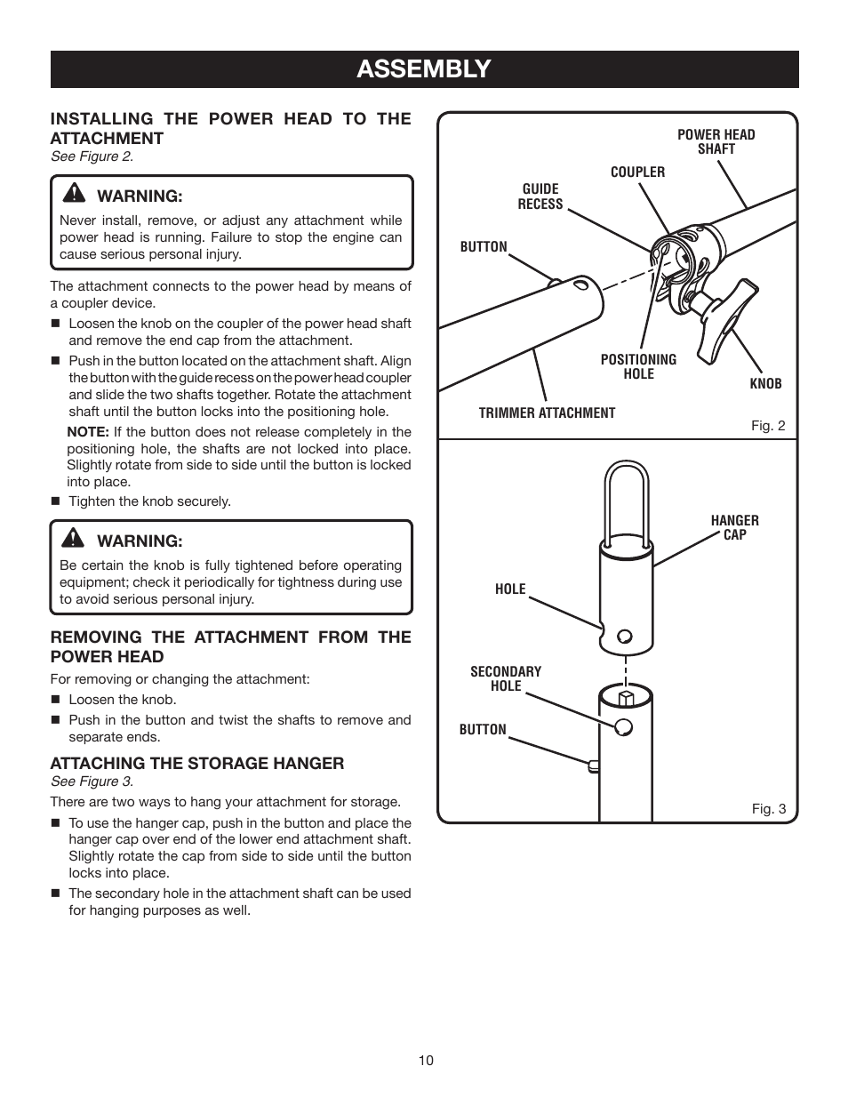 Assembly | Ryobi CS30 RY30524 User Manual | Page 10 / 26