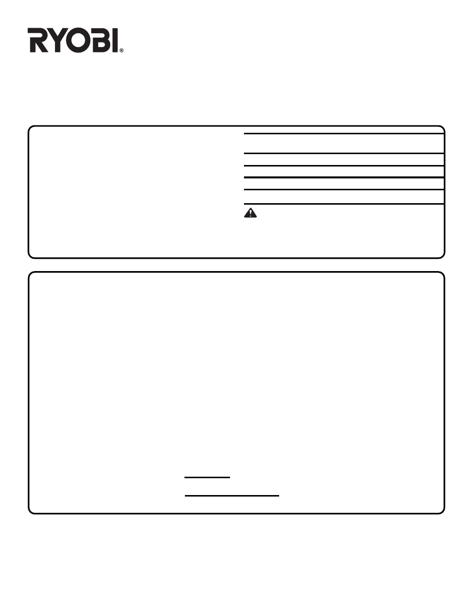 Double insulated, Service, Model no. and serial no | How to order repair parts, Extension cord caution, Ryobi america corp, Ryobi canada inc | Ryobi RJ150V-01 User Manual | Page 14 / 14