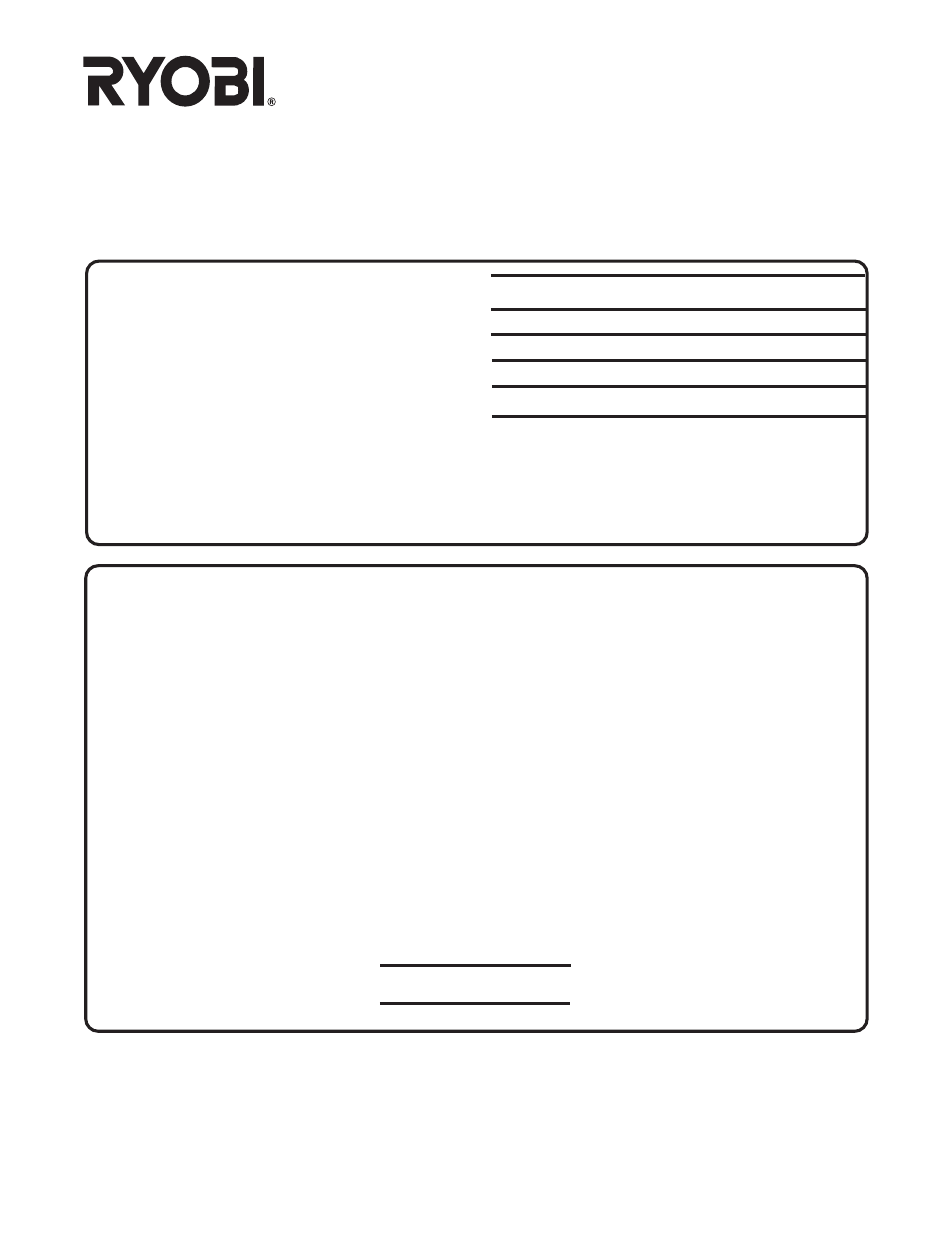 Operator's manual, Service, Model no. and serial no | How to order repair parts, Extension cord caution, Ryobi technologies inc | Ryobi CSB121 User Manual | Page 22 / 22