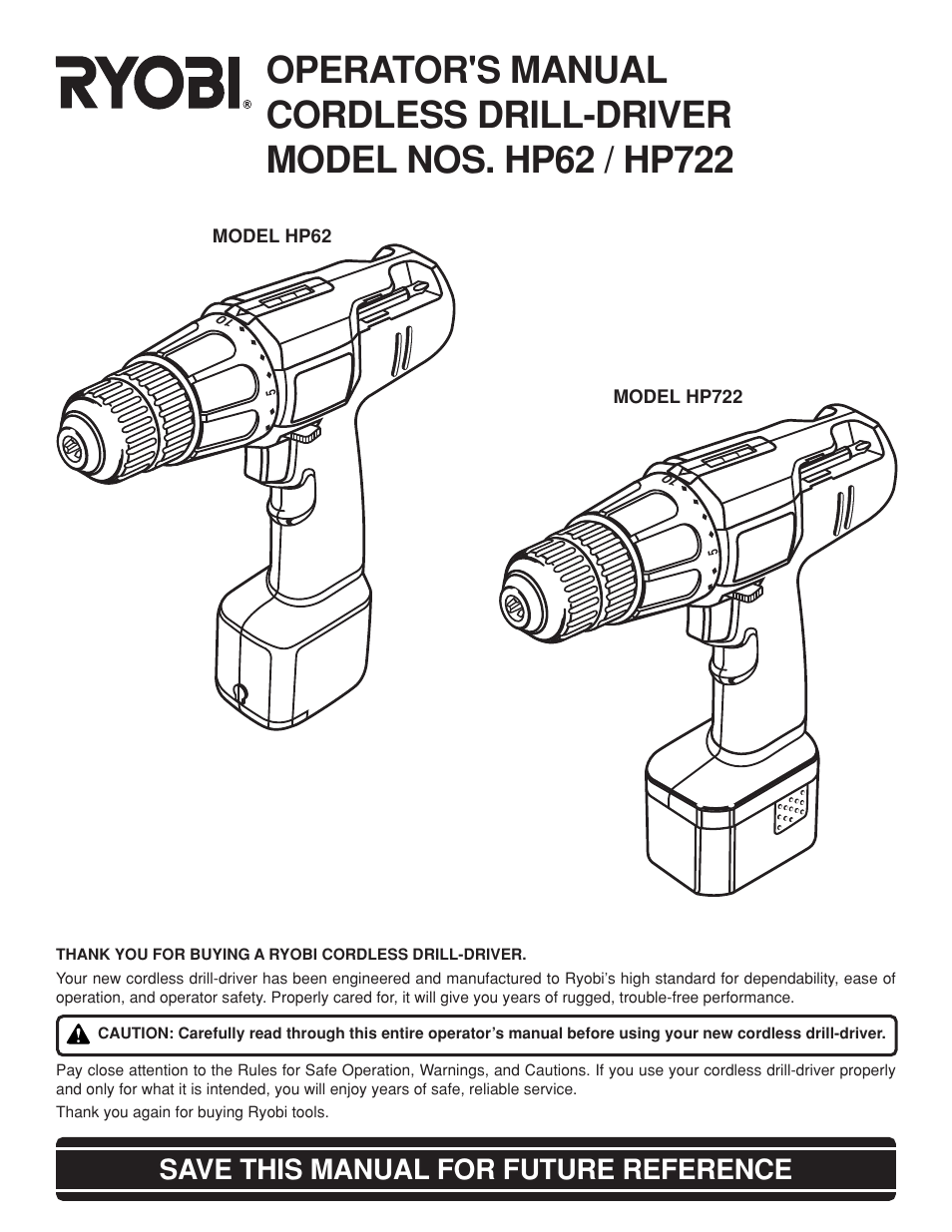 Ryobi HP722 User Manual | 18 pages