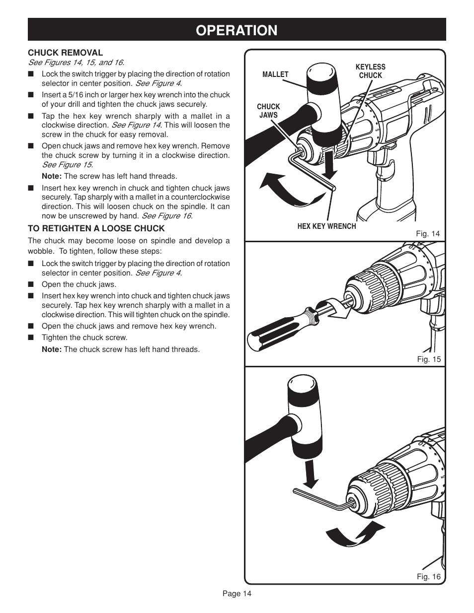 Operation | Ryobi HP722 User Manual | Page 14 / 18