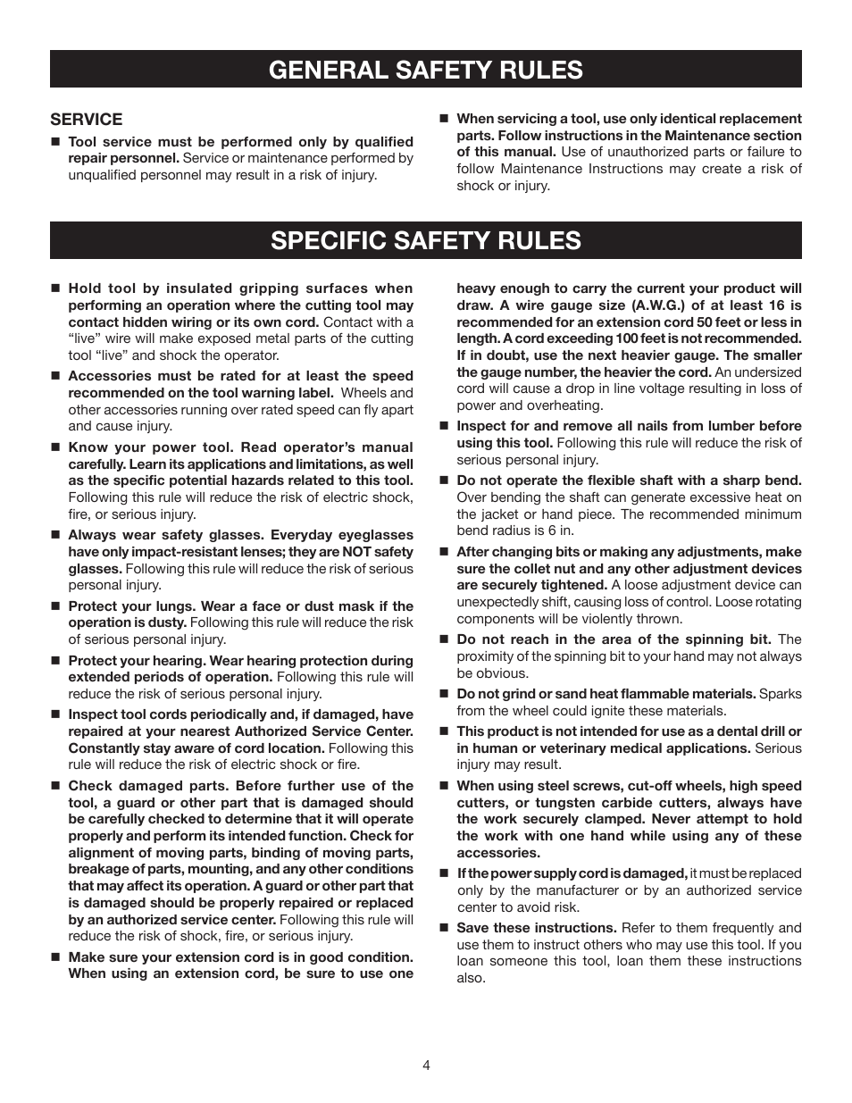 General safety rules specific safety rules | Ryobi HT230 User Manual | Page 4 / 22