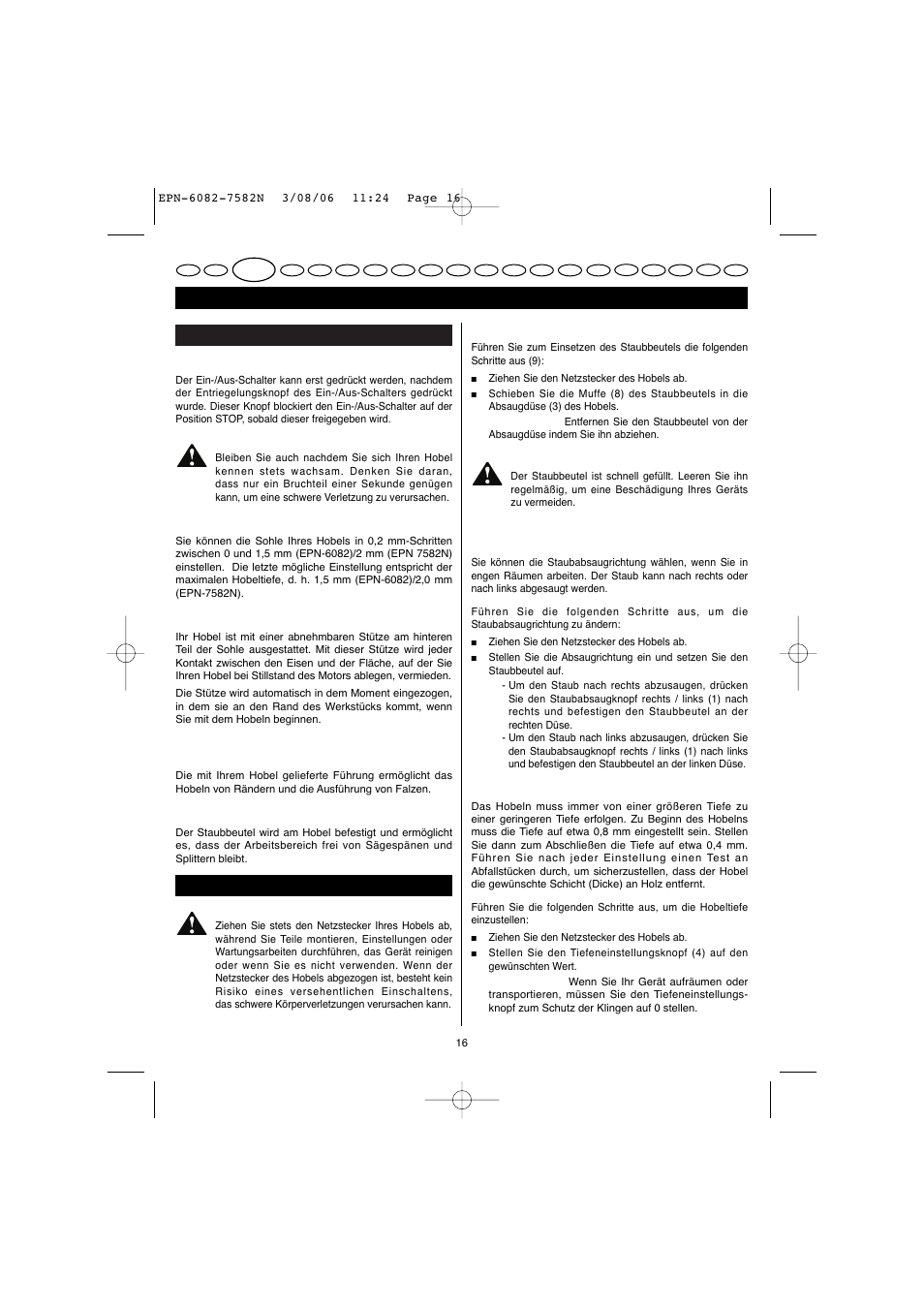 Deutsch | Ryobi EPN-7582N User Manual | Page 14 / 77