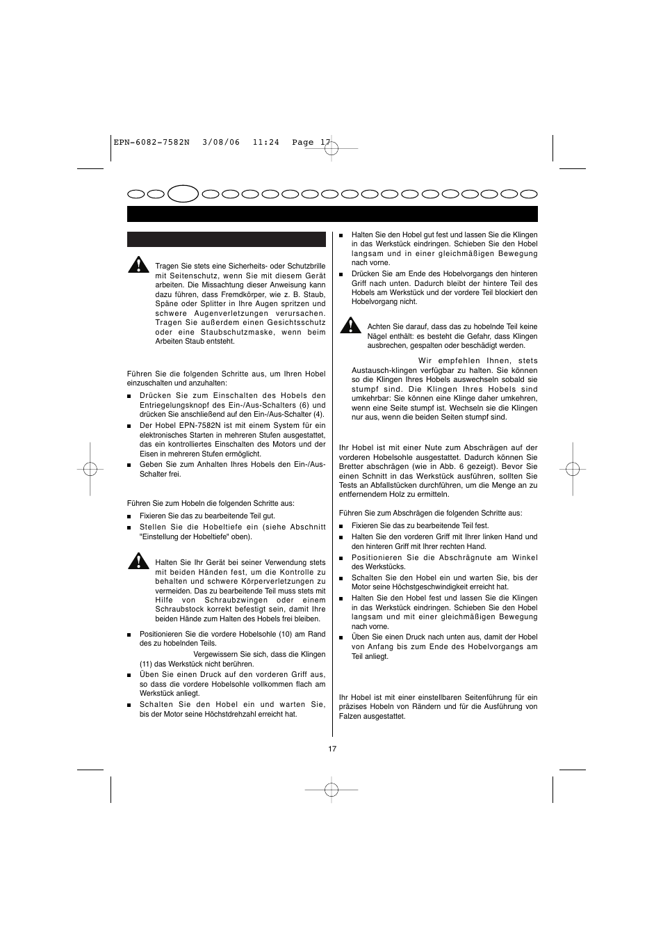 Deutsch | Ryobi EPN-7582N User Manual | Page 15 / 77