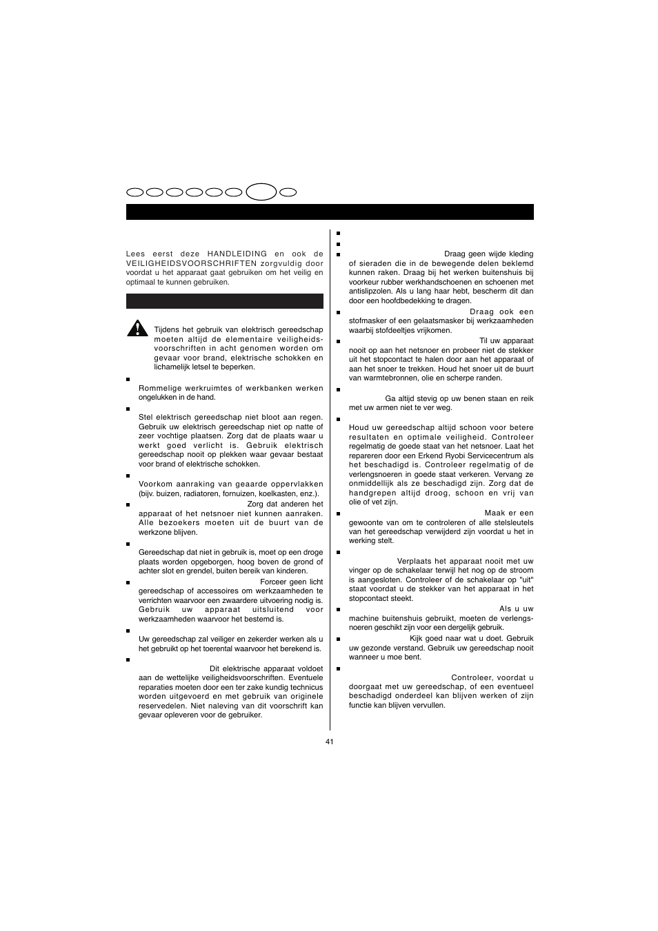 Nederlands | Ryobi EPN-7582N User Manual | Page 19 / 77