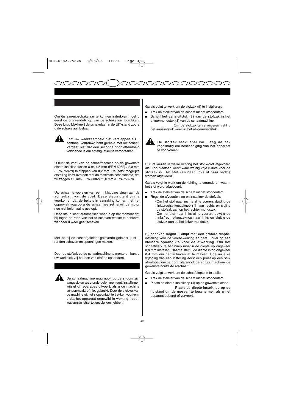 Nederlands | Ryobi EPN-7582N User Manual | Page 21 / 77