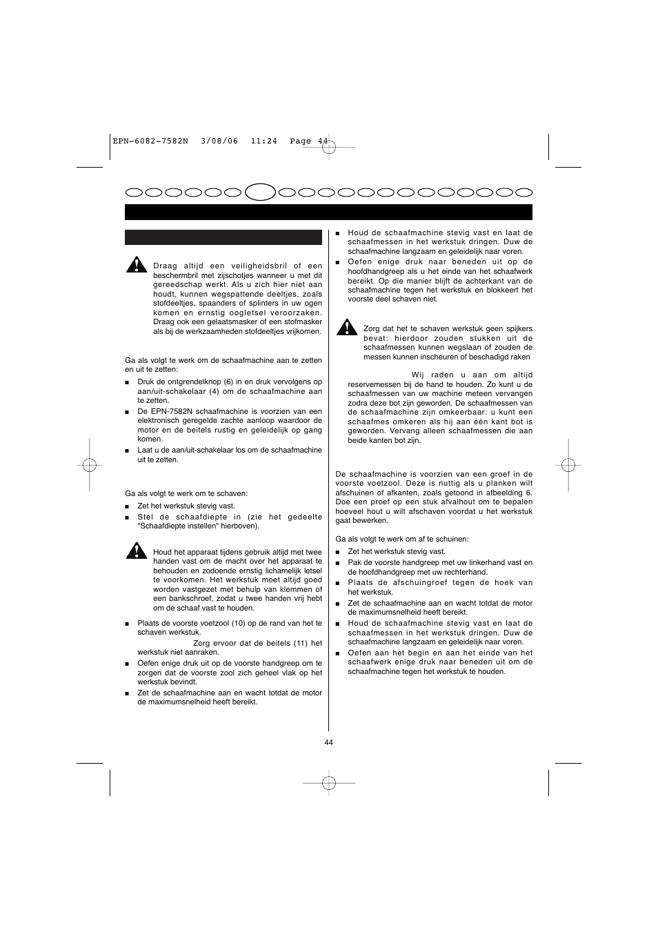 Nederlands | Ryobi EPN-7582N User Manual | Page 22 / 77