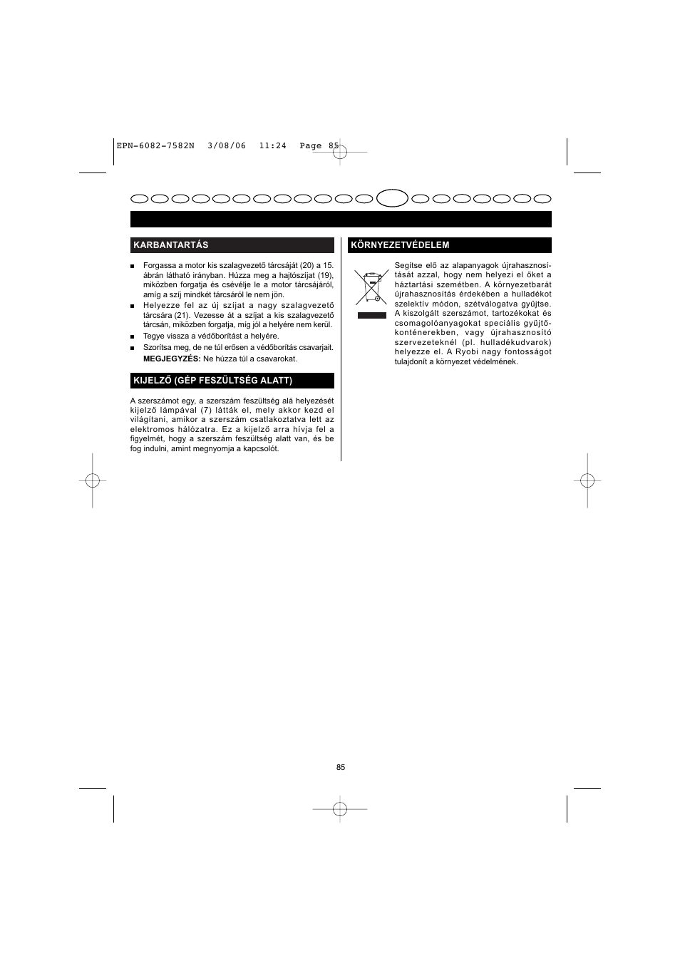 Magyar | Ryobi EPN-7582N User Manual | Page 32 / 77