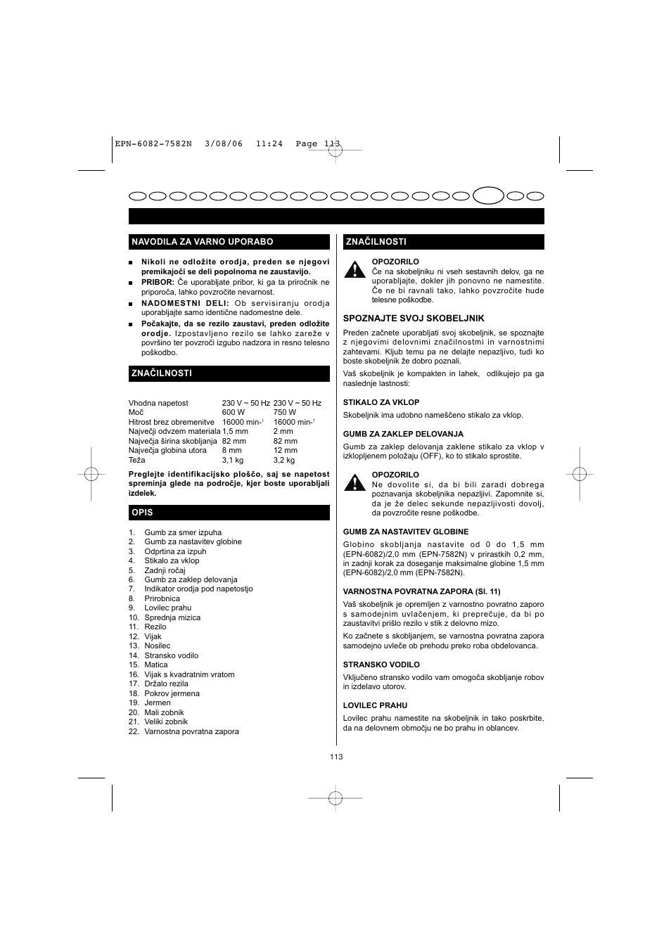 Slovensko | Ryobi EPN-7582N User Manual | Page 60 / 77