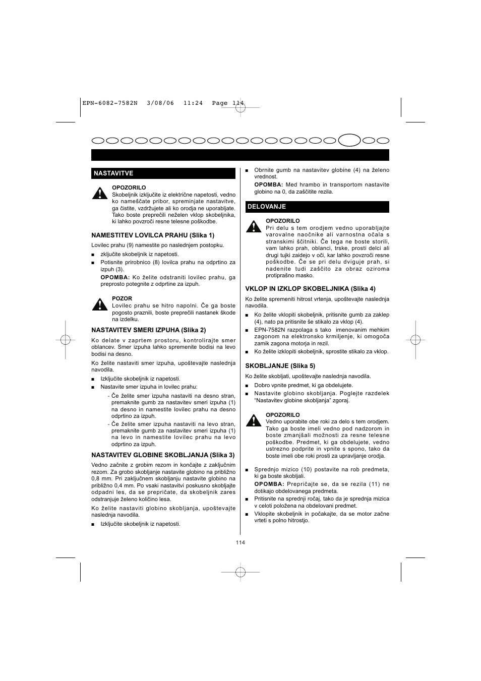 Slovensko | Ryobi EPN-7582N User Manual | Page 61 / 77