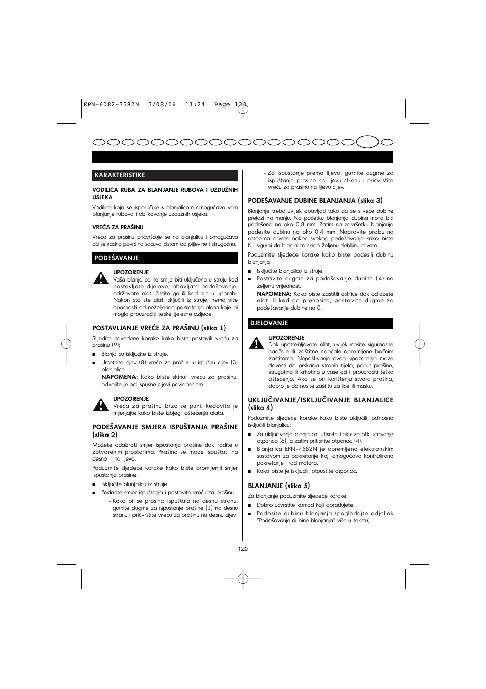 Hrvatski | Ryobi EPN-7582N User Manual | Page 67 / 77