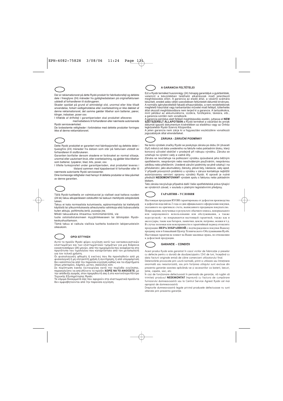 Ryobi EPN-7582N User Manual | Page 72 / 77