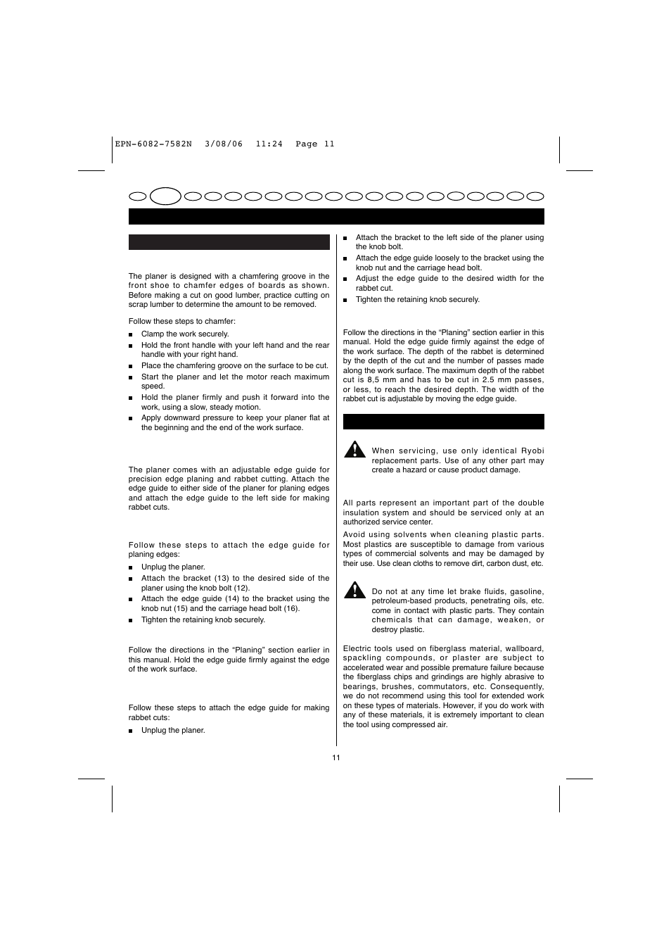 English | Ryobi EPN-7582N User Manual | Page 9 / 77