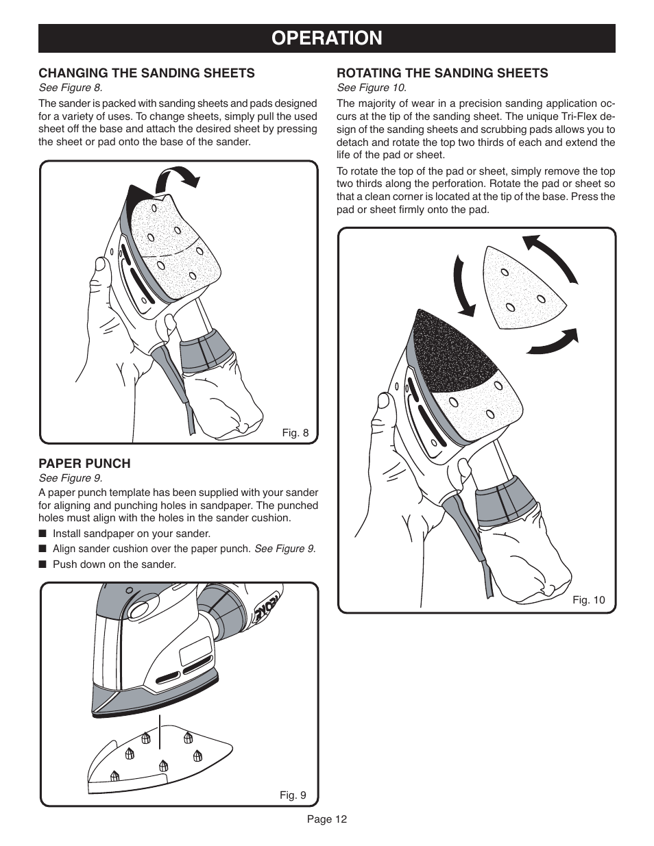 Operation | Ryobi CFS1501 User Manual | Page 12 / 14