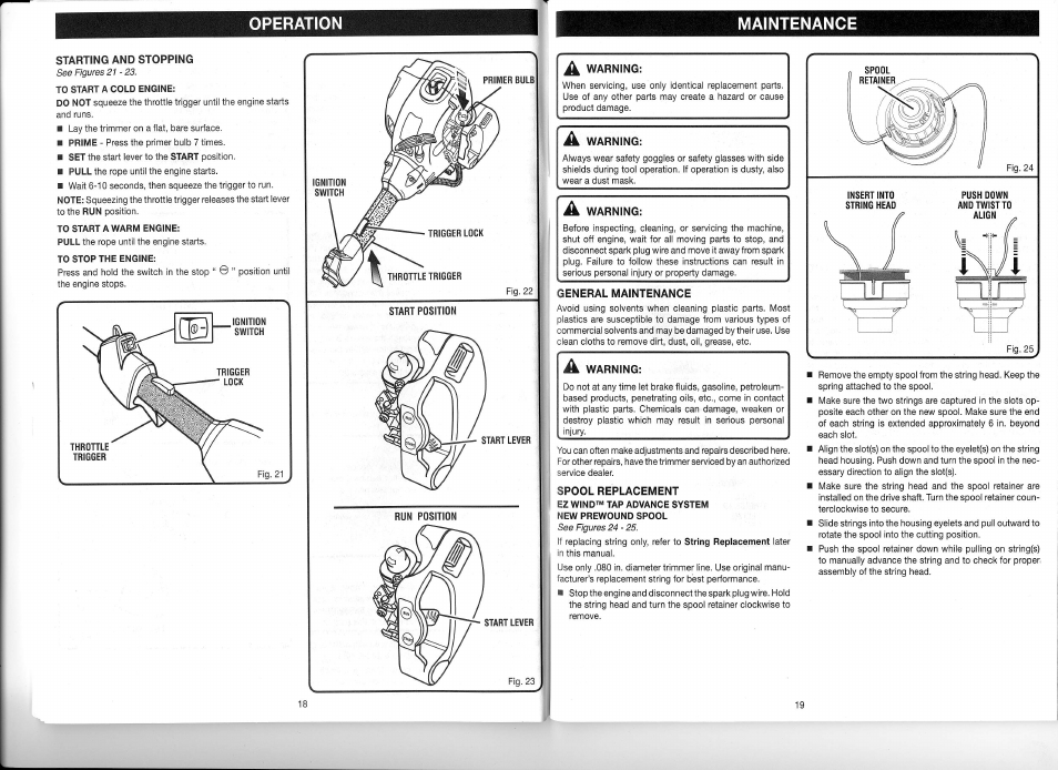 Operation maintenance | Ryobi CS30 RY30923 User Manual | Page 10 / 14