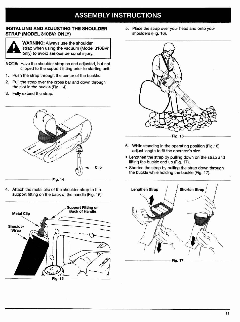 Assembly instructions | Ryobi 310BVr User Manual | Page 11 / 24