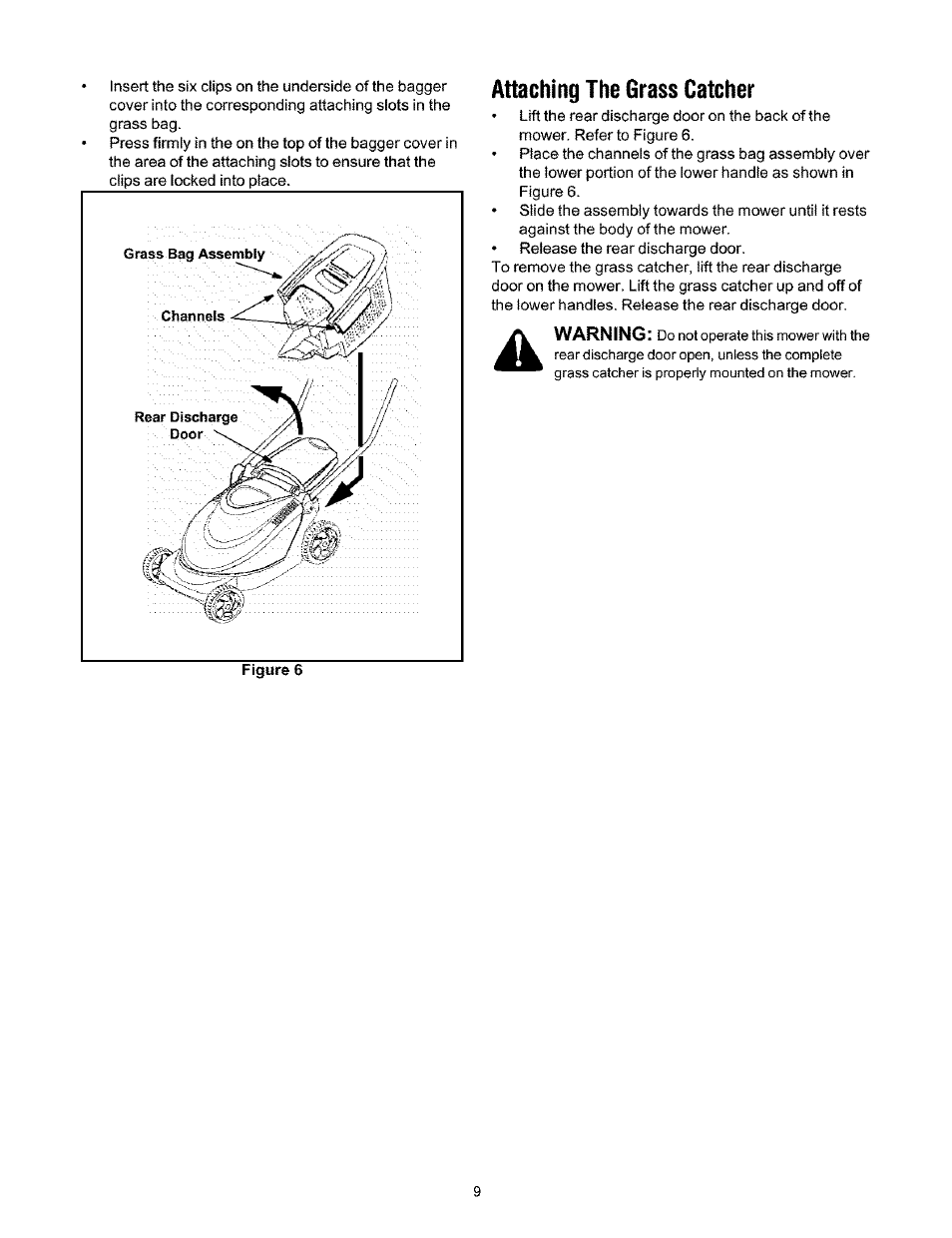 Attaching the grass catcher | Ryobi 136 User Manual | Page 9 / 20