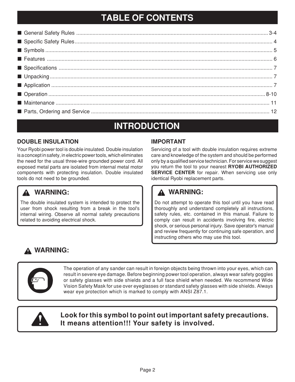 Ryobi S650D User Manual | Page 2 / 12