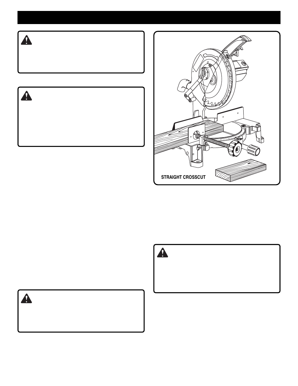 Operation, Warning | Ryobi TS1300 User Manual | Page 18 / 28