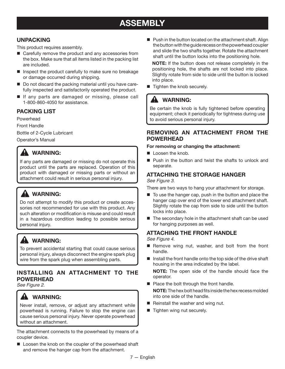 Assembly | Ryobi RY26000 User Manual | Page 9 / 42