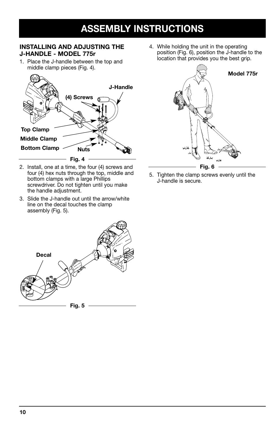 Assembly instructions | Ryobi 767r User Manual | Page 10 / 28
