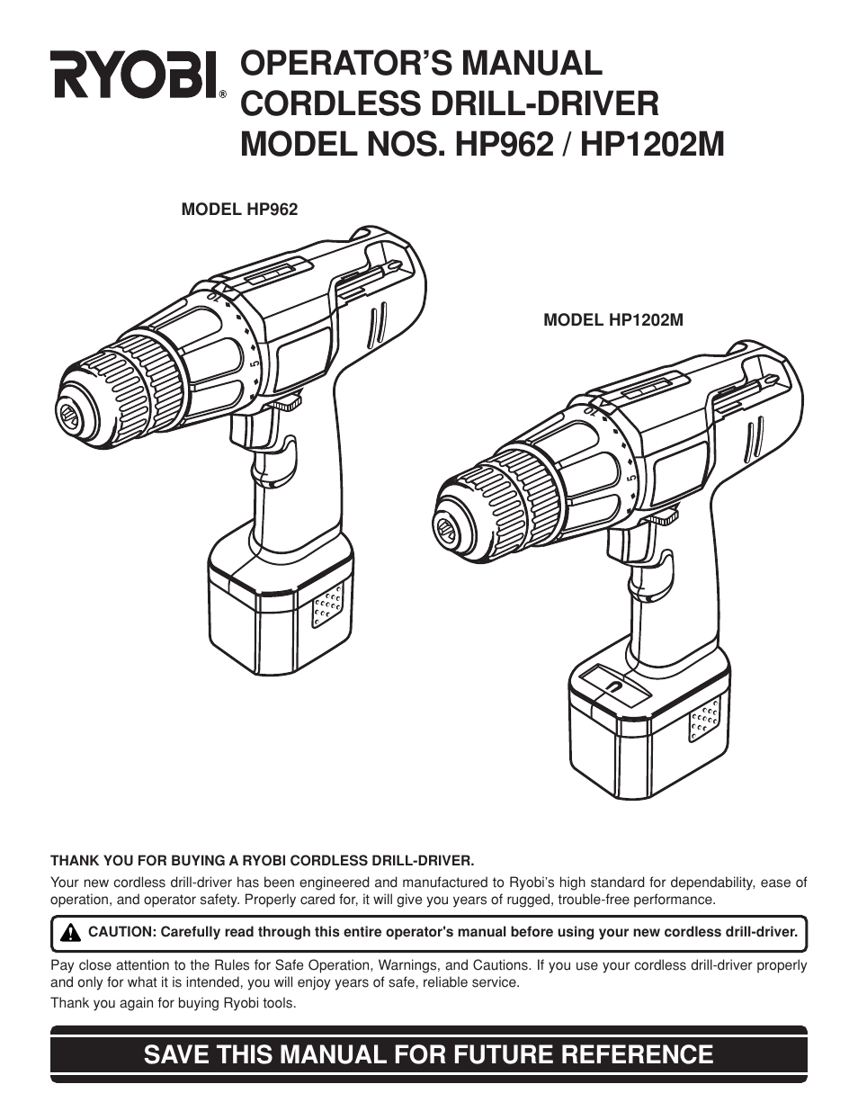 Ryobi HP1202M User Manual | 14 pages