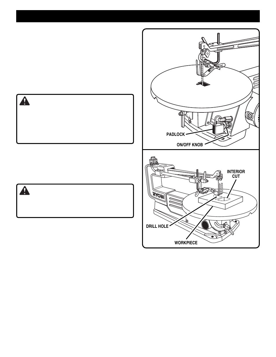 Warning, Operation | Ryobi SC155VS User Manual | Page 16 / 24
