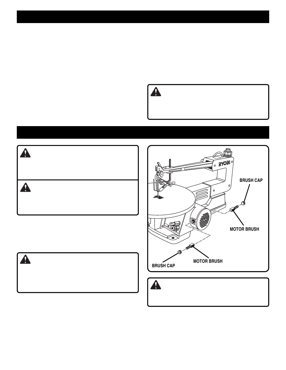 Warning, Operation maintenance | Ryobi SC155VS User Manual | Page 18 / 24