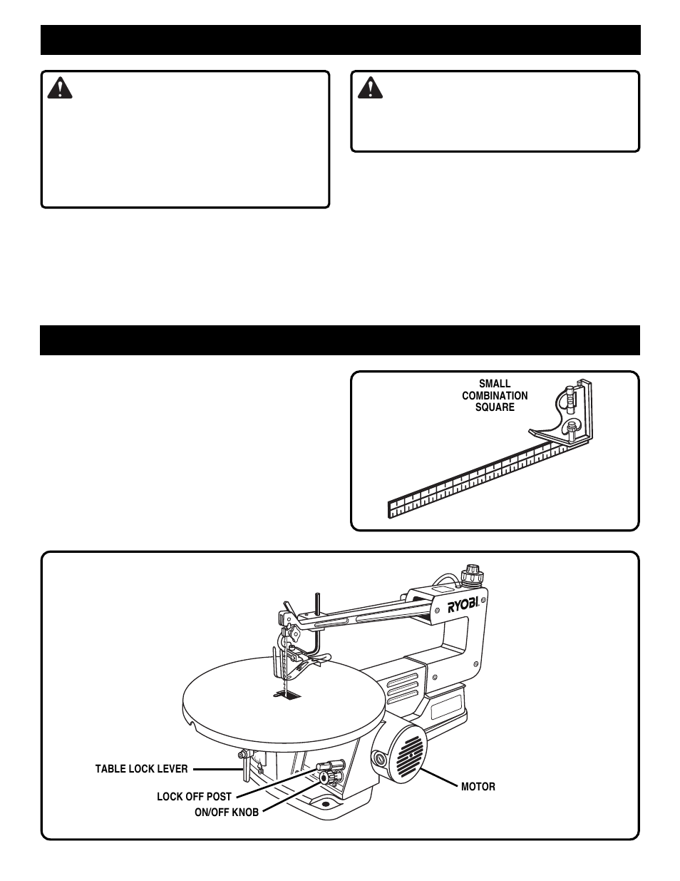Caution, Warning, Unpacking | Tools needed | Ryobi SC155VS User Manual | Page 8 / 24