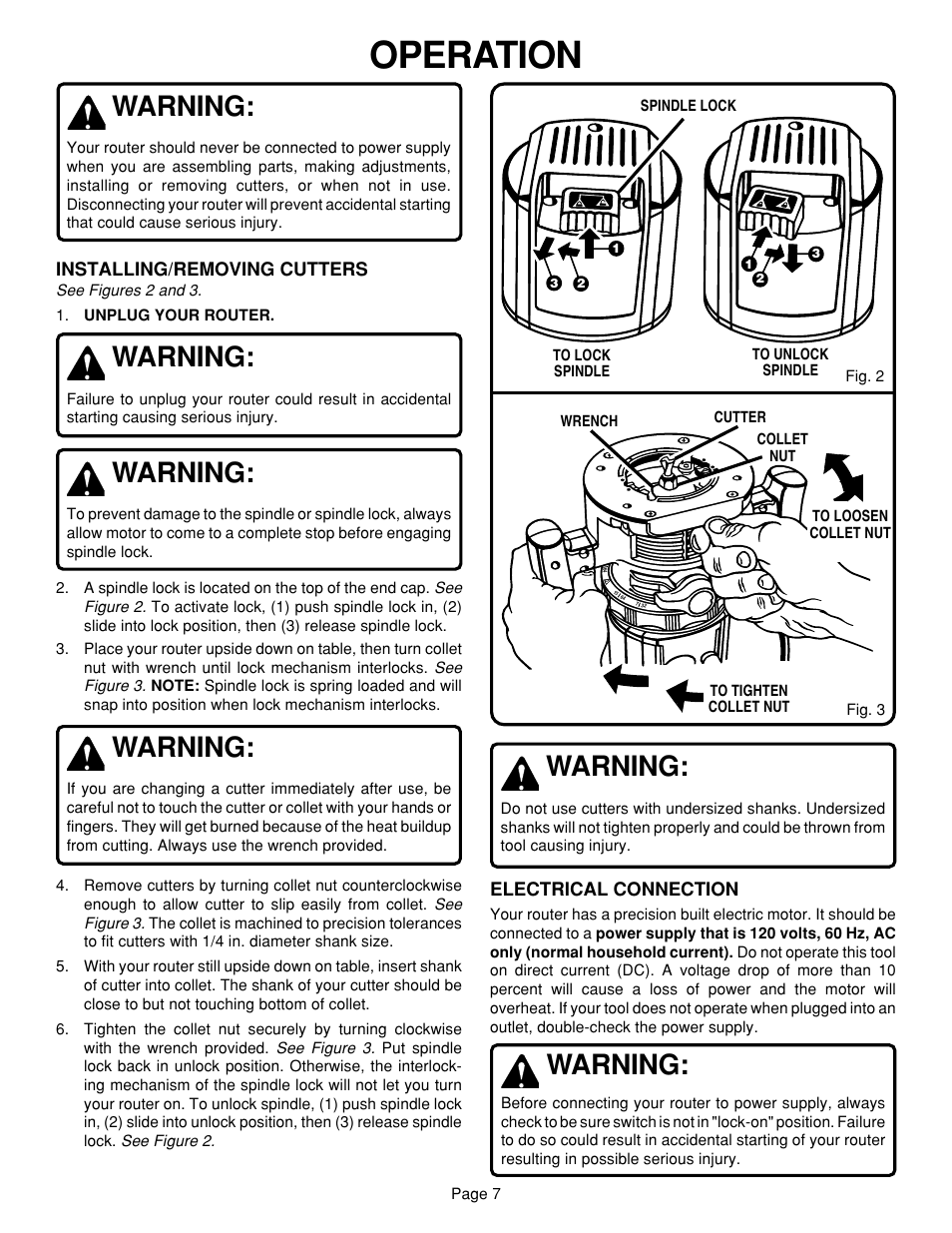 Operation, Warning | Ryobi R160 User Manual | Page 7 / 17