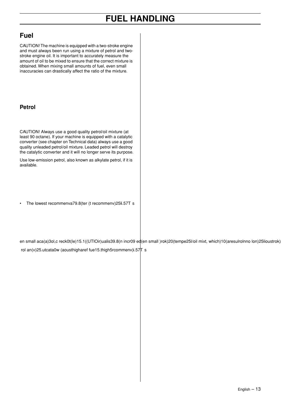 Fuel handling, Fuel | Ryobi 325HE3X-series User Manual | Page 13 / 23