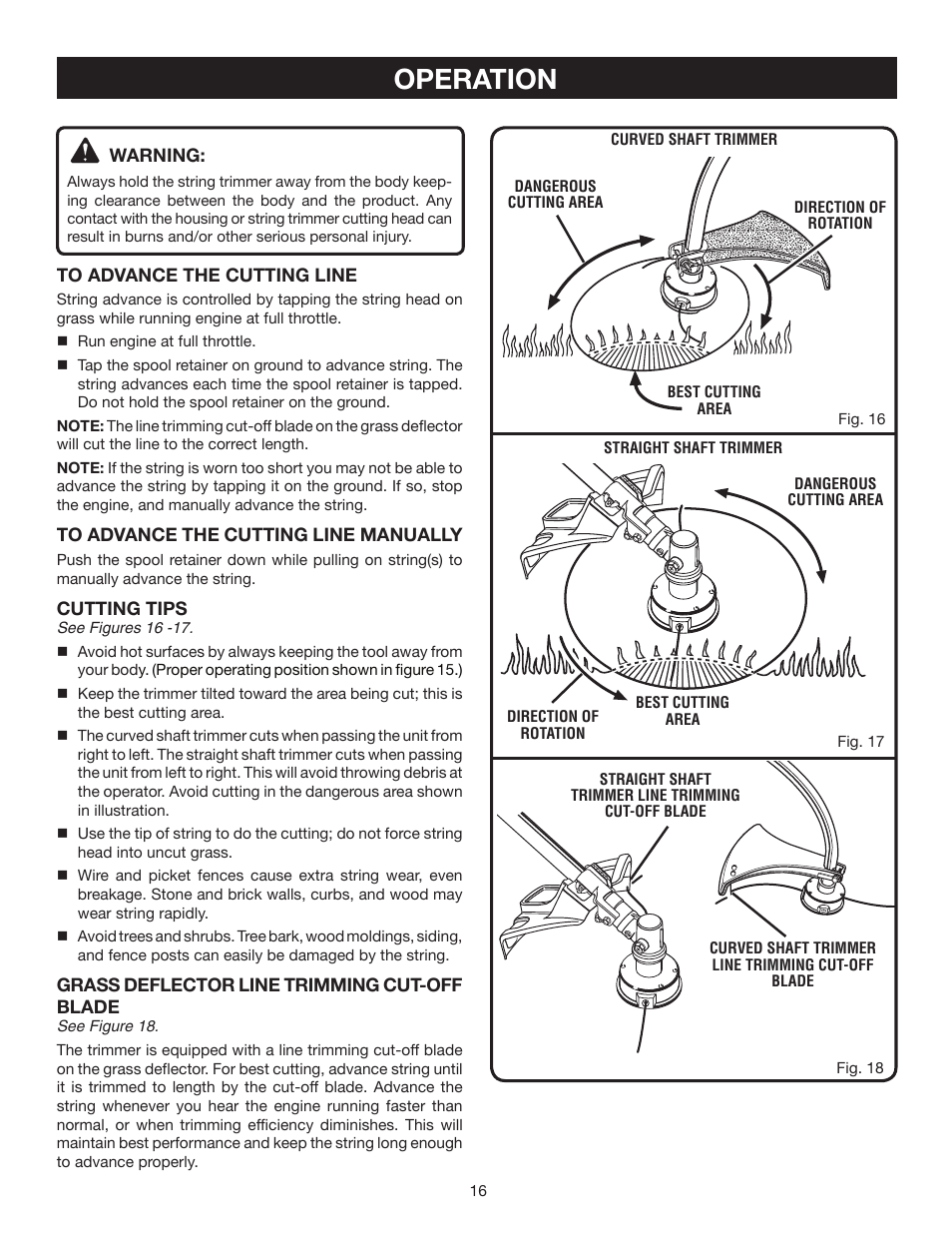 Operation | Ryobi CS30 RY30120 User Manual | Page 16 / 26