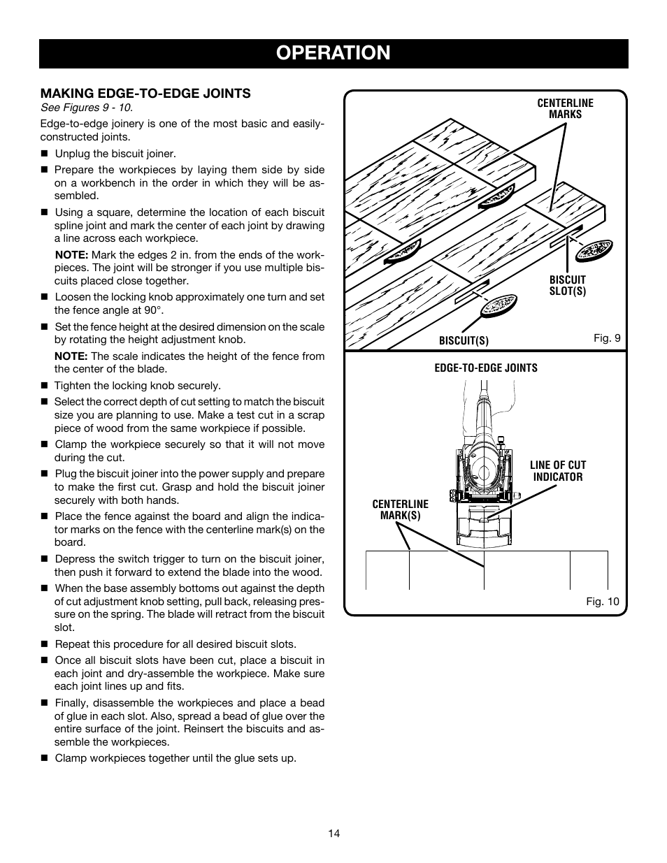 Operation | Ryobi JM82 User Manual | Page 14 / 26
