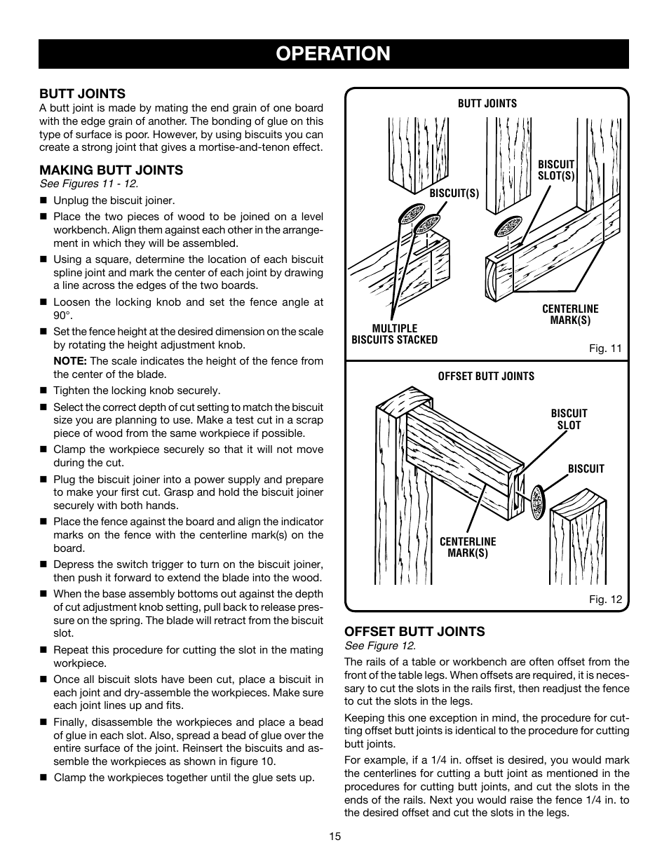 Operation | Ryobi JM82 User Manual | Page 15 / 26