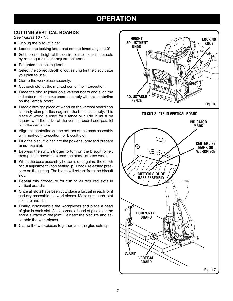 Operation | Ryobi JM82 User Manual | Page 17 / 26