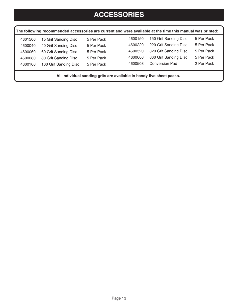 Accessories | Ryobi RS2418 User Manual | Page 13 / 14