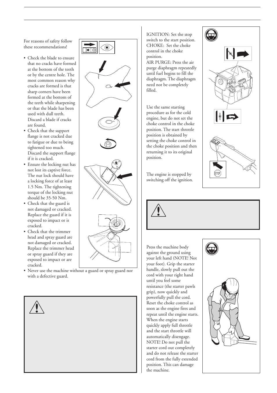 Start and stop | Ryobi 225R User Manual | Page 23 / 37