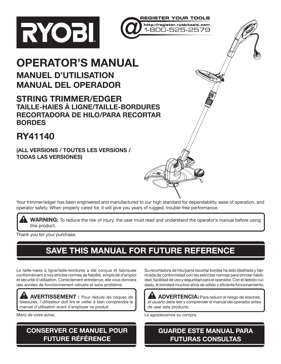 Ryobi RY41140 User Manual | 40 pages