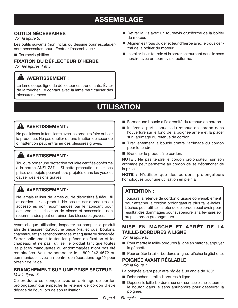 Assemblage utilisation | Ryobi RY41140 User Manual | Page 22 / 40