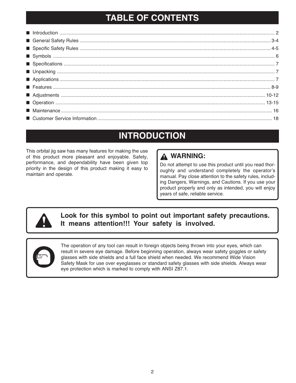 Ryobi OJ1802 User Manual | Page 2 / 18
