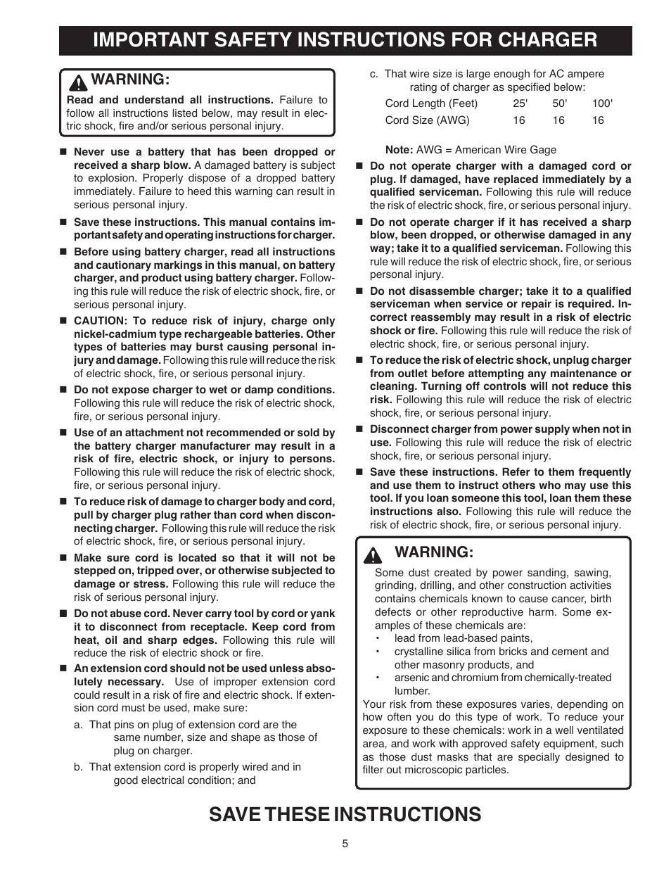 Warning | Ryobi OJ1802 User Manual | Page 5 / 18