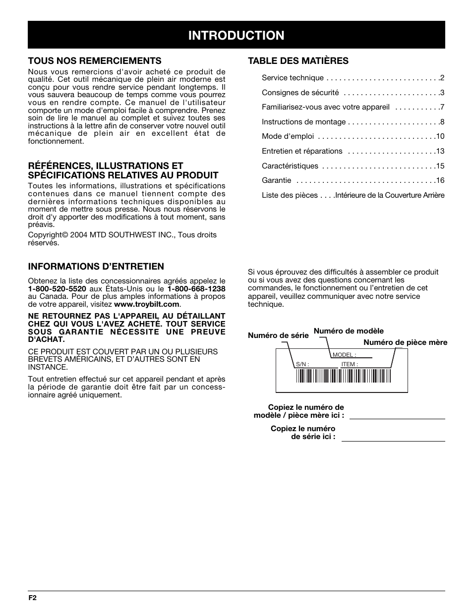 Introduction | Ryobi TBBC User Manual | Page 18 / 48