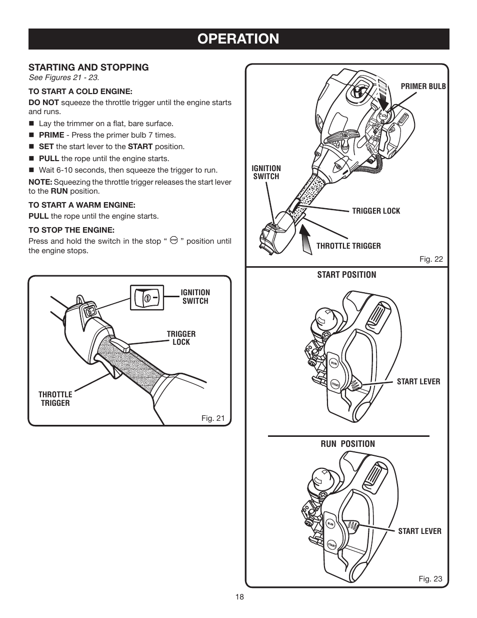 Operation | Ryobi CS30 RY30220 User Manual | Page 18 / 26