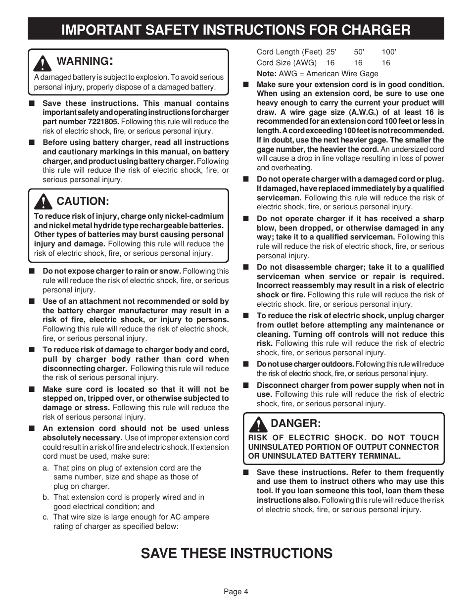 Danger, Warning, Caution | Ryobi HP24 User Manual | Page 4 / 10