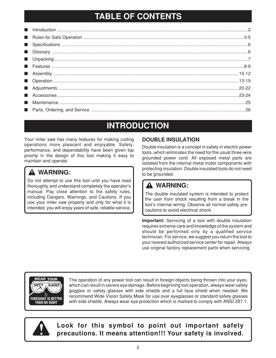 Ryobi TS1550 User Manual | Page 2 / 26