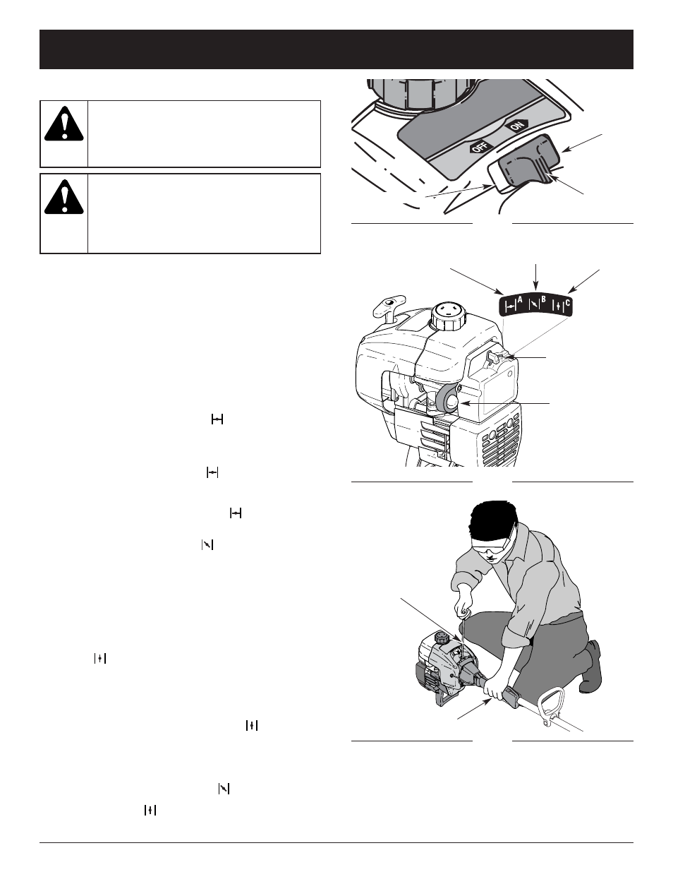 Instructions de démarrage et arrêt | Ryobi 704r User Manual | Page 32 / 72