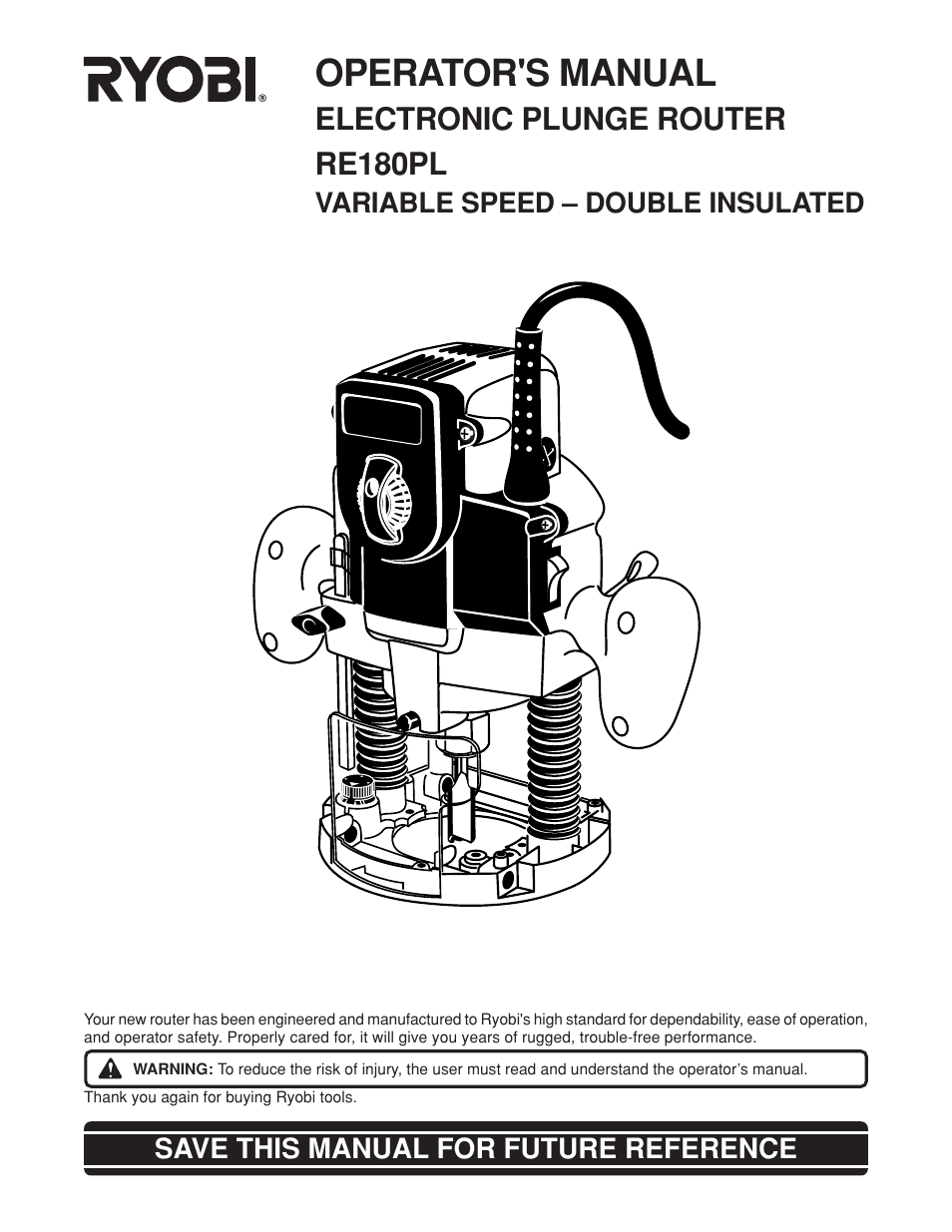 Ryobi RE180PL User Manual | 24 pages