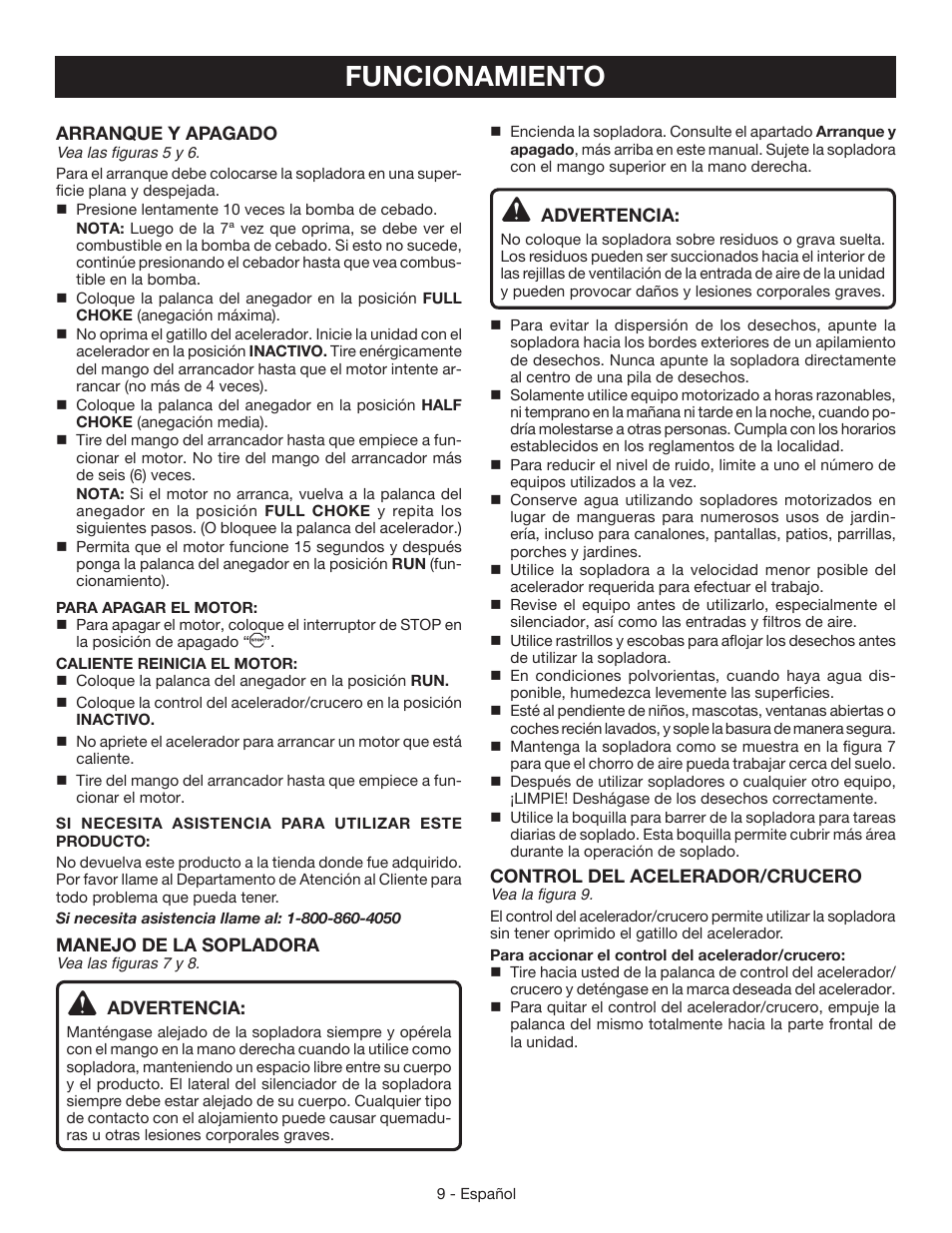 Funcionamiento | Ryobi RY09460 User Manual | Page 39 / 48