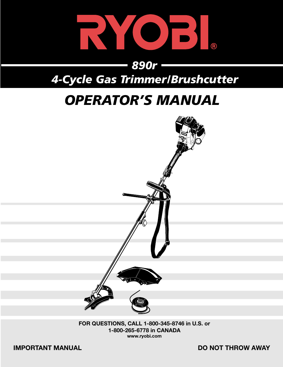 Ryobi 890R User Manual | 30 pages